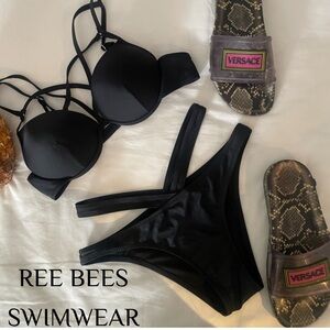 Sexy Black Strappy Bikini • Size Medium